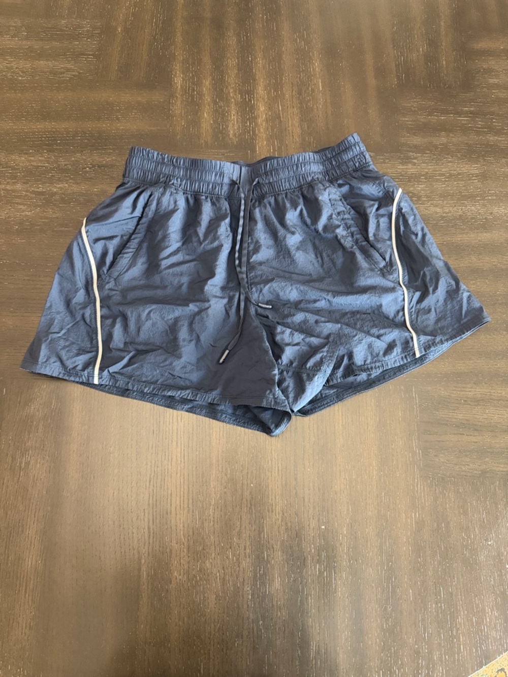 lululemon athletica Navy Athletic Shorts with White Piping